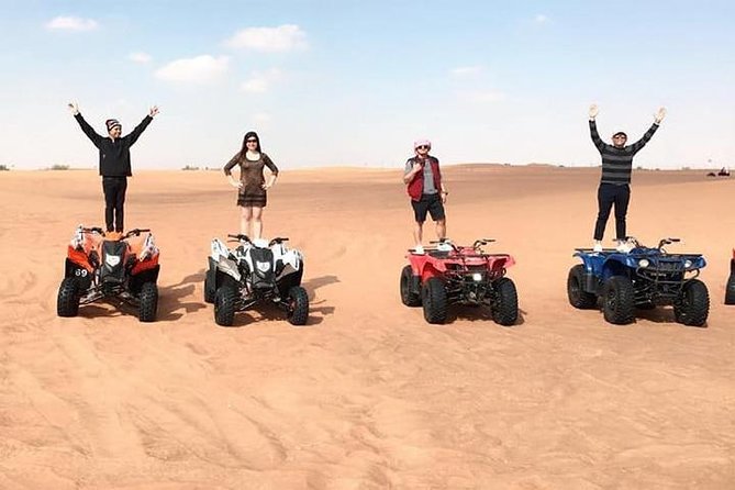 4x4 Deluxe Desert Safari Dubai with Camel Riding - High dunes, sandboarding, and sunset light