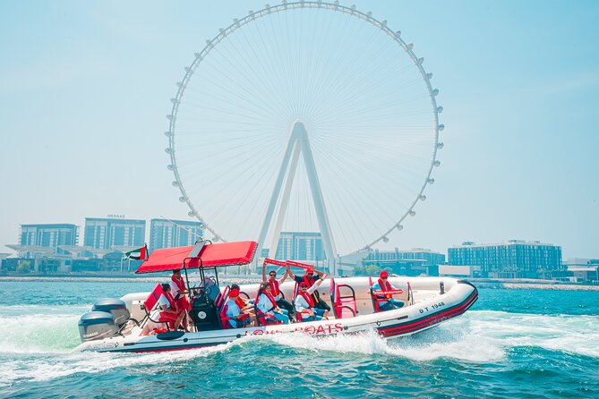 90 Mins Speedboat Tour Dubai Marina JBR Atlantis and Burj Al Arab - Leaving Dubai Marina and spotting Ain Dubai