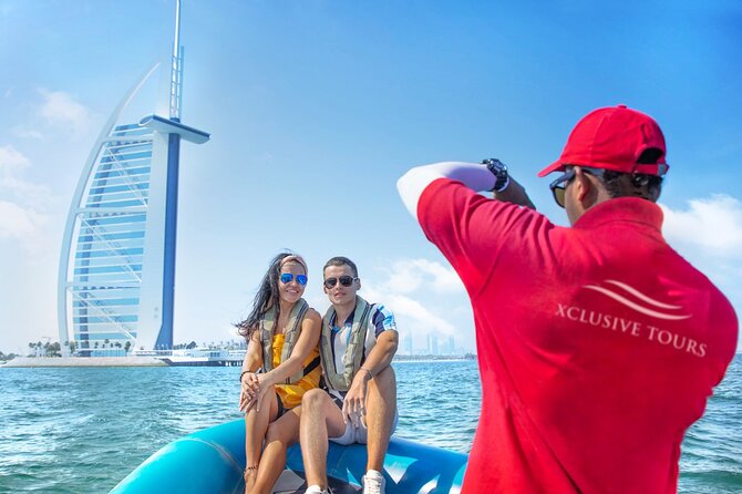 90 Minutes Speedboat Tour: Marina, Atlantis, Palm & Burj Al Arab - Leaving the marina and passing Ain Dubai