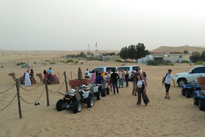 Abu Dhabi: 7-Hours Desert Safari with BBQ, Camel Ride & Sandboarding - Costumes, henna, and falcon photos