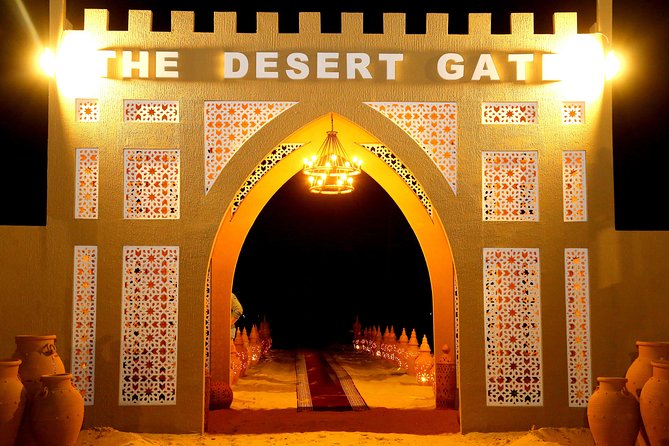 Abu Dhabi Afternoon Desert Safari and BBQ Dinner - A Bedouin-style camp after dark