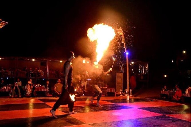 Abu Dhabi Desert Safari BBQ Dinner Live Shows Pick & Drop More - Belly dance, Tanura, and fire shows
