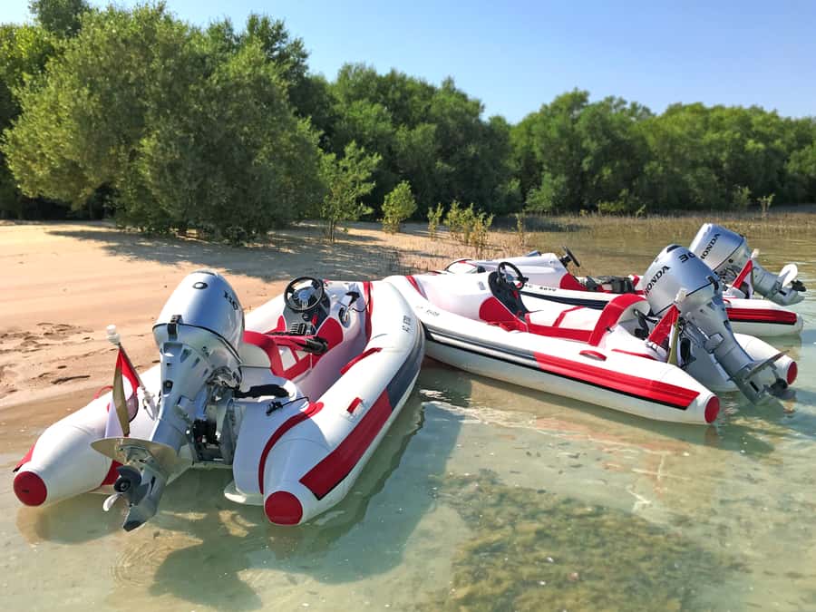Abu Dhabi: Yas Island Self-Driving Guided Speedboat Tour - The Giant Statue and open-water speed