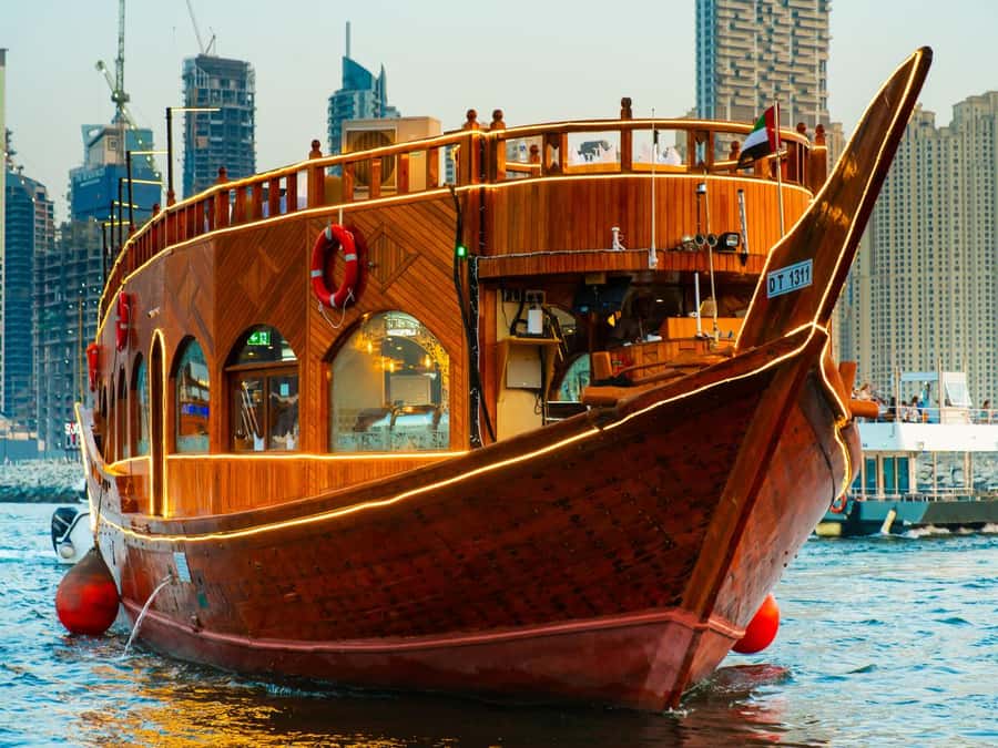 Best 5-Star Dhow Dinner Cruise Dubai Marina Jack Sparrow - The Dubai Marina route, stop by stop