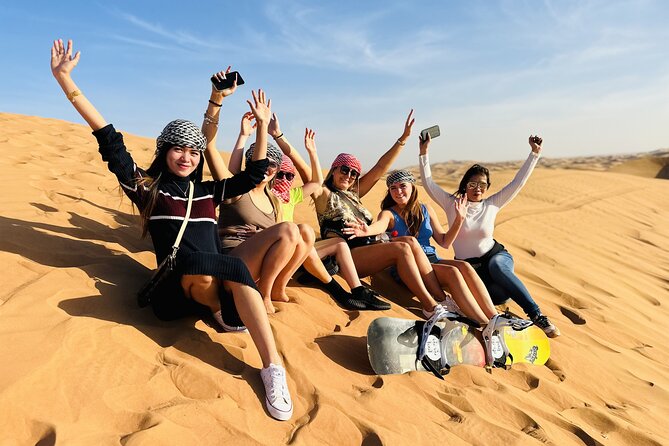 Best Dubai Desert Safari with Buffet Dinner,Sand Boarding & Shows - Arriving at the Bedouin-style camp
