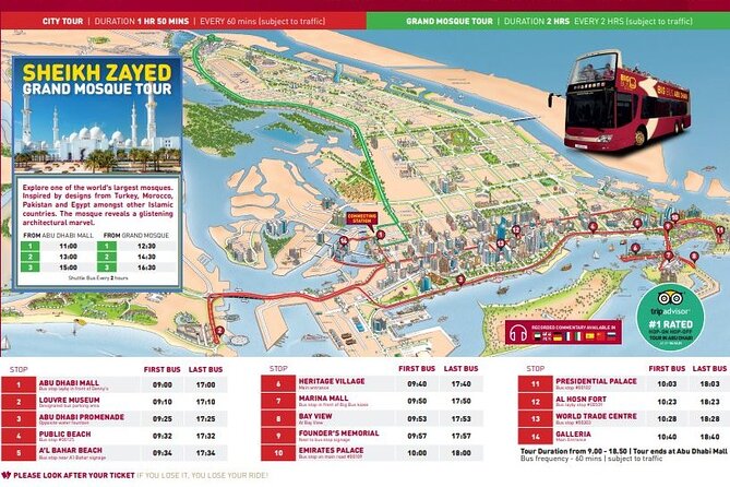 Big Bus Abu Dhabi Hop-On Hop-Off with Sheikh Zayed Mosque Tour - Al Hisn Fort and the World Trade Center Souk