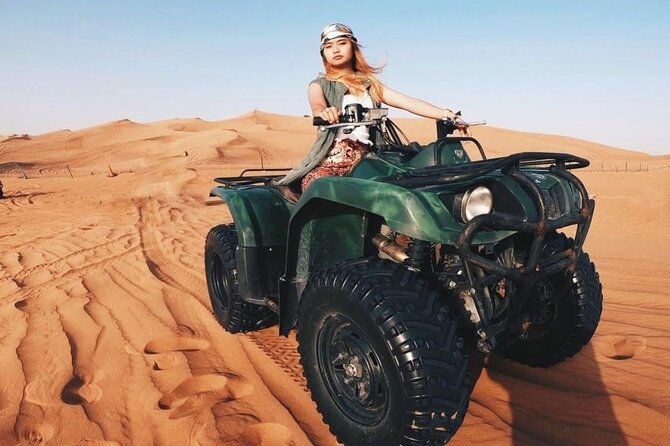 Desert Safari Dubai 25 minutes Quad Bike Free Camel Ride BBQ Dinner - Leaving Dubai for the red dunes