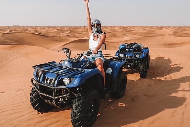 Desert Safari Dubai 25 minutes Quad Bike Free Camel Ride BBQ Dinner - The camp welcome and Arabian touches