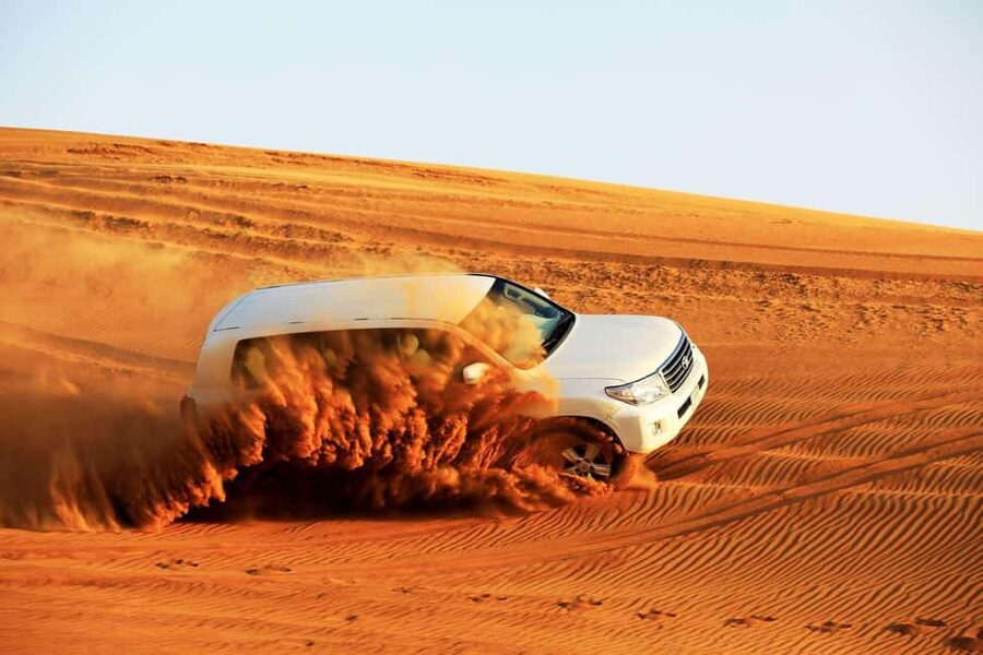 Desert Safari Dubai with Camel Ride, Sandboarding & Dinner - From city streets to the Lahbab Desert