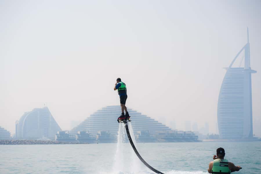 Dubai: 30-minute Flyboard with Instructor and Free Ice Cream - Photos, videos, and the Burj Al Arab backdrop