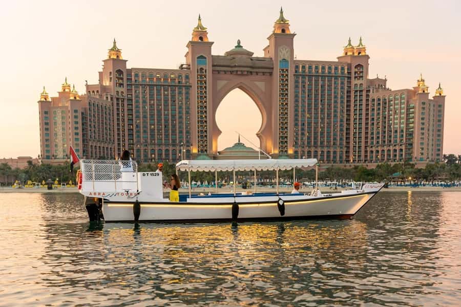 Dubai: Abra Boat Tour in Atlantis, Palm, Ain Dubai & Marina - Dubai Harbour and the first open-water views