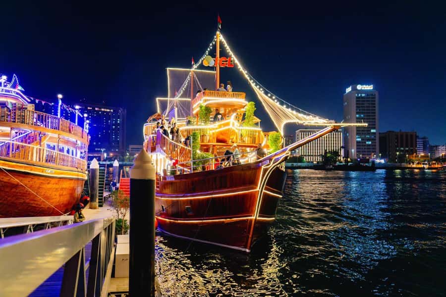 Dubai: Al Seef Largest Dhow Dinner Cruise with Live Show - Key points at a glance
