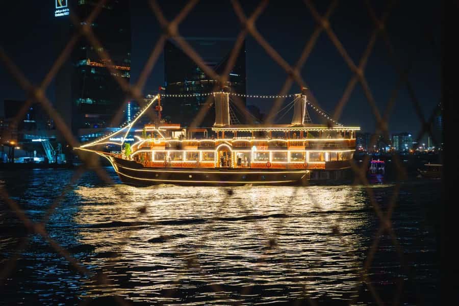 Dubai: Al Seef Largest Dhow Dinner Cruise with Live Show - A traditional dhow on Dubai Creek