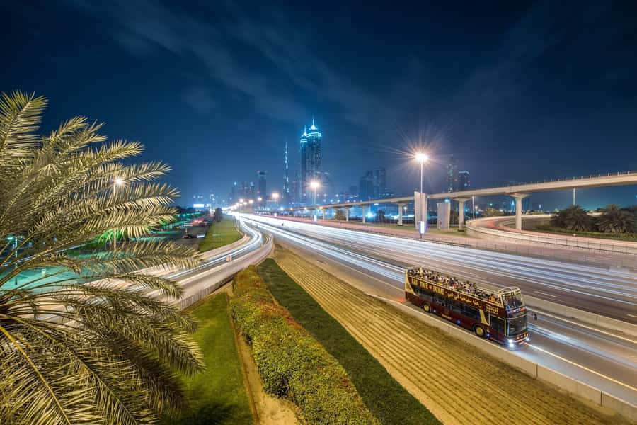Dubai: Big Bus Panoramic Night Tour & Optional Dinner Cruise - The 105-minute panoramic route
