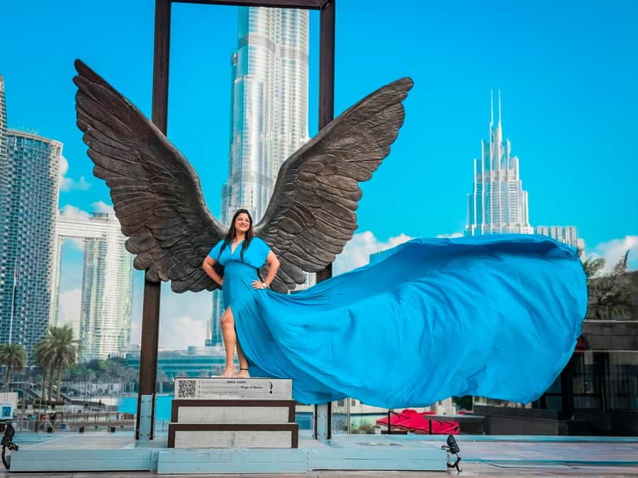 Dubai: Burj Khalifa Flying Dress Videography Shoot - A one-hour fashion shoot in Dubai’s postcard center