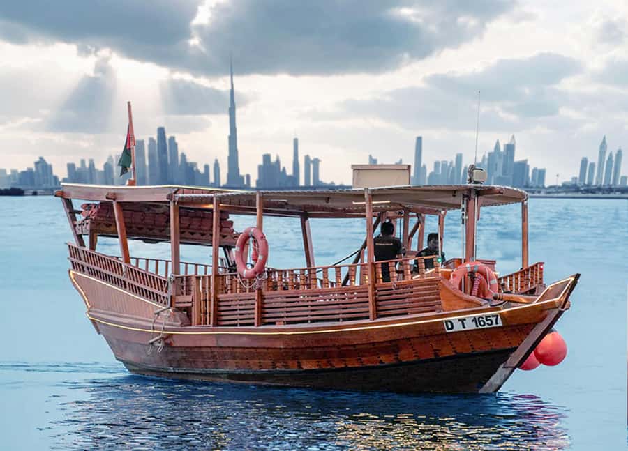 Dubai: Burj Khalifa Sunset on an Abra - A gentle hour on Dubai Water Canal