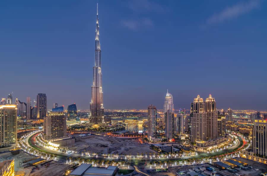 Dubai by Night City Tour with Fountain Show - The moving skyline on Sheikh Zayed Road