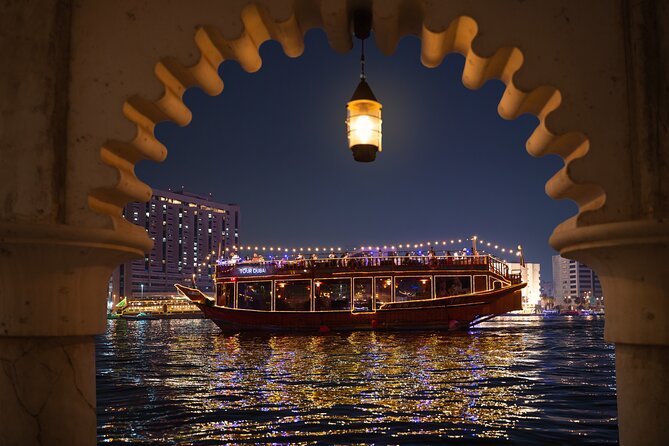 Dubai Creek Luxury Dhow Dinner Cruise with Optional Transfer - Boarding a traditional-style wooden dhow