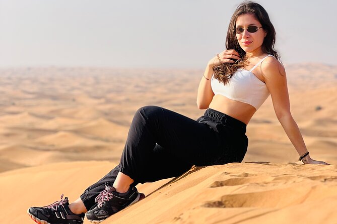 Dubai Desert Safari, BBQ, Live Shows, Camel, Sandboard (7-Hours) - Sandboarding and sunset photographs