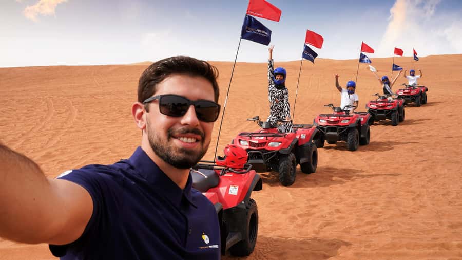 Dubai Desert Safari - Camel Ride, Sandboarding & 30 Min Quad - Reaching the Red Dunes from Dubai