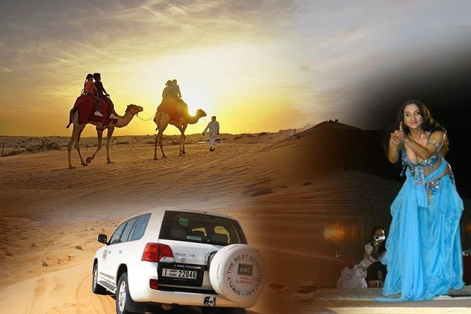 Dubai Desert Safari with BBQ, 3 Shows & Camel Ride at Majlis Camp - From Dubai streets to open Arabian Desert