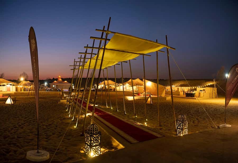 Dubai: Desert Safari with BBQ Dinner & Quad Biking Option - A buffet with BBQ, shawarma, and Arabic dishes