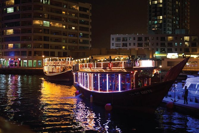 Dubai Dhow Dinner Cruise Marina with pickup drop option - Dinner choices: standard or premium buffet