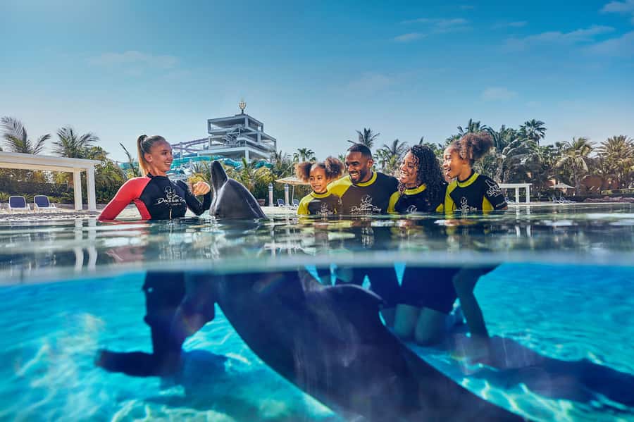 Dubai: Dolphin Encounter & Aquaventure Waterpark Ticket - Thirty minutes in shallow water