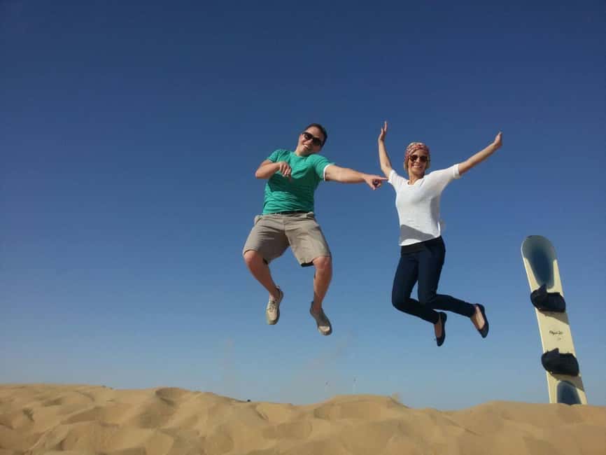 Dubai: Dune Quad Drive, Camels And Sand Boarding - Sand boarding, with a workout included