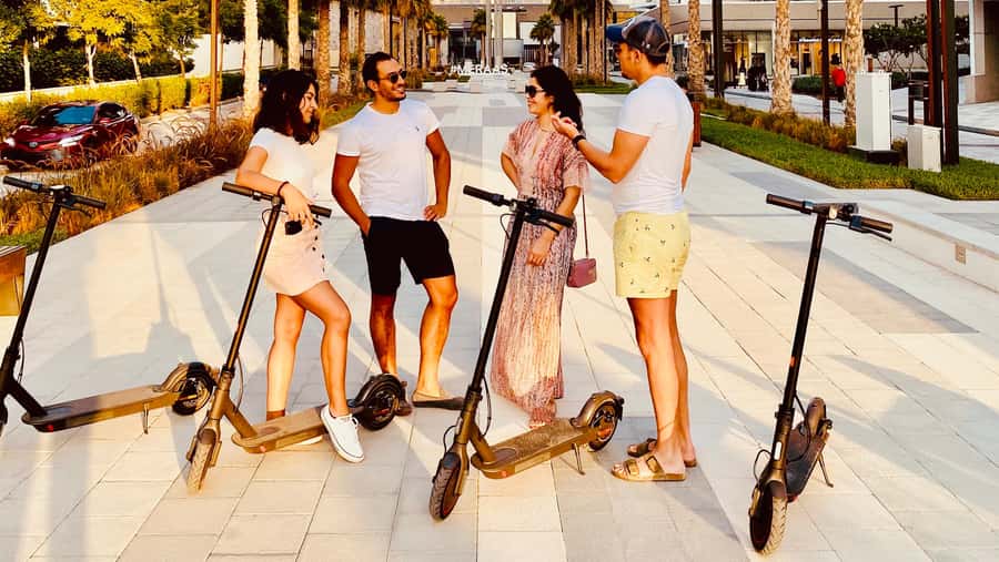 Dubai: E-Scooter Guided Tour of Marina, JBR & Bluewaters - Sunset timing changes the whole experience