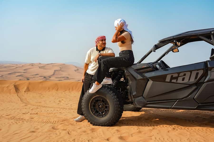 Dubai: Extreme Can-Am Buggy Desert Safari Adventure - Sandboarding, pictures, and the short camel ride