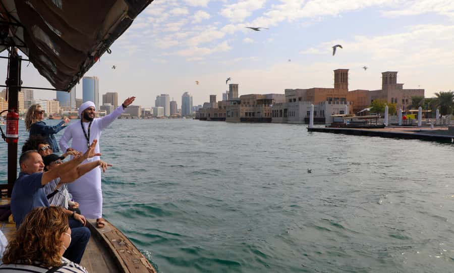 Dubai: Half-Day City Tour with Blue Mosque, Creek, and Souks - Crossing Dubai Creek by abra