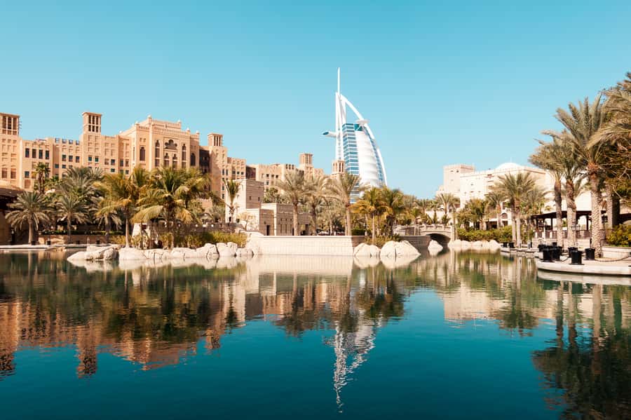 Dubai Heritage & Burj Khalifa Experience - Jumeirah Beach and the sail-shaped Burj Al Arab