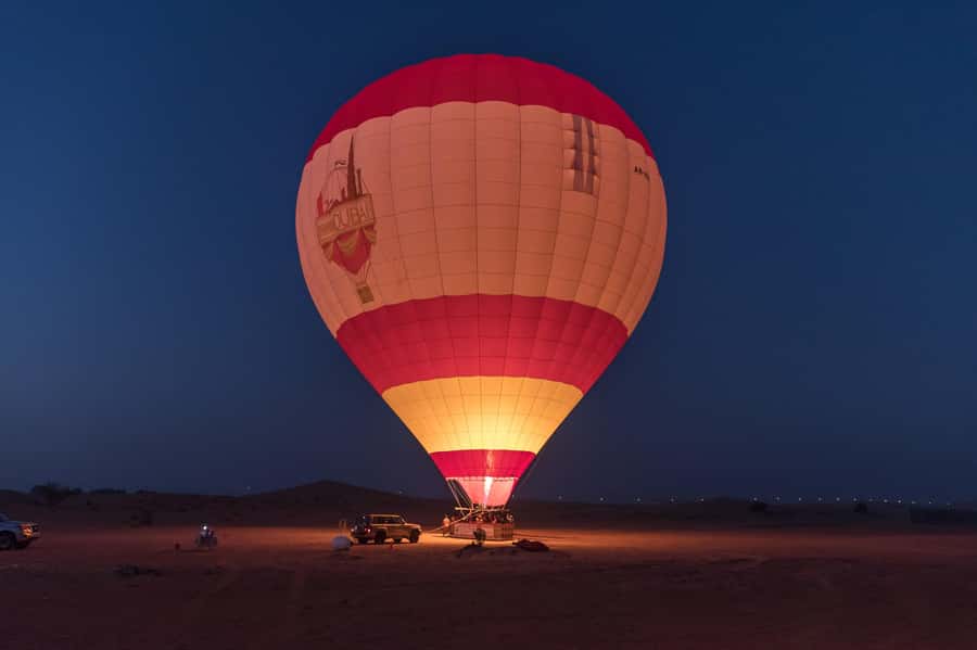 Dubai: Hot Air Balloon Ride & Falcon Show Over the Desert - The in-flight falcon show
