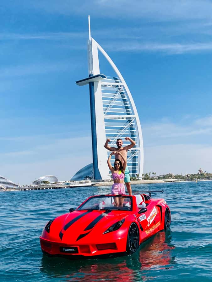 Dubai: Jet Car to Burj Al Arab with Breakfast and Soft drink - Learning to steer the water car