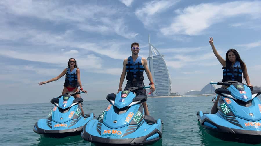 Dubai Jet Ski: Burj Khalifa, Burj Al Arab, Pics & Ice Cream! - Jumeirah Beach and the faster stretch