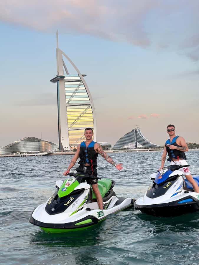 Dubai: Jet ski & Flyboard in Dubai Free Ice Cream - Jet skiing beside Dubai’s famous coast