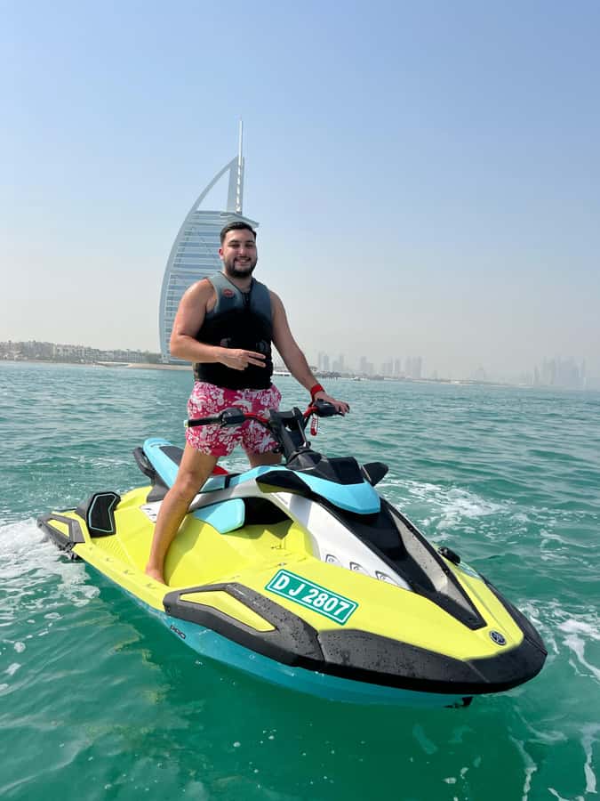 Dubai: Jet Ski Tour To Atlantis Hotel and Burj Al Arab - Getting comfortable with the 1800cc Yamaha