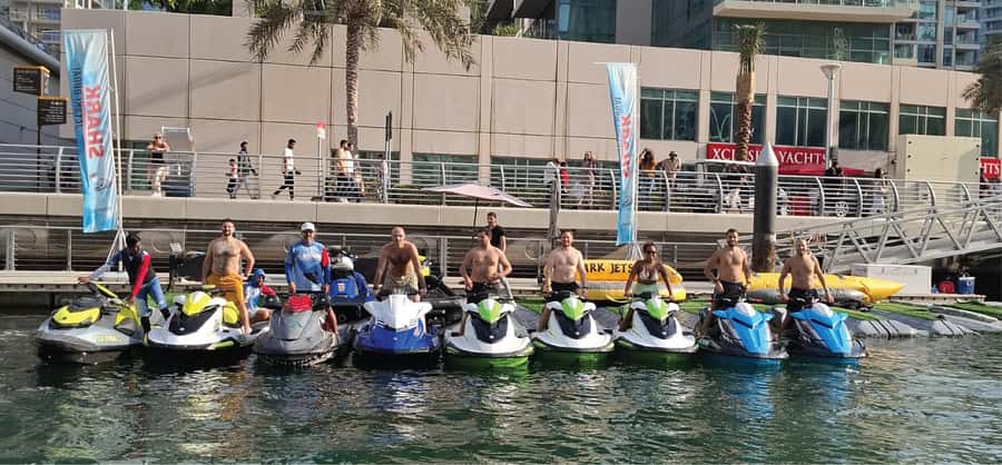 Dubai: Jetski Tour to Dubai Eye, JBR, Palm & Burj Al Arab - Leaving Dubai Marina for Bluewaters Island