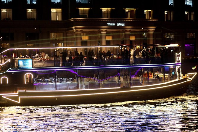 Dubai Luxury Canal Dinner Cruise with Optional Transfer - Dinner, drinks, and the upper deck