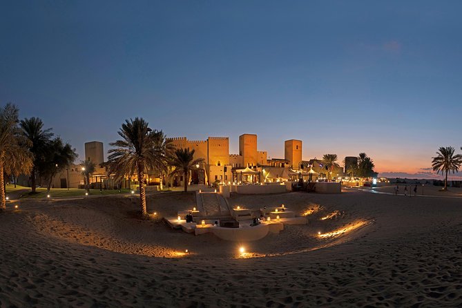Dubai: Luxury Desert Fortress Dinner, Camel Ride & Live Shows - Dune bashing and the drink upgrade