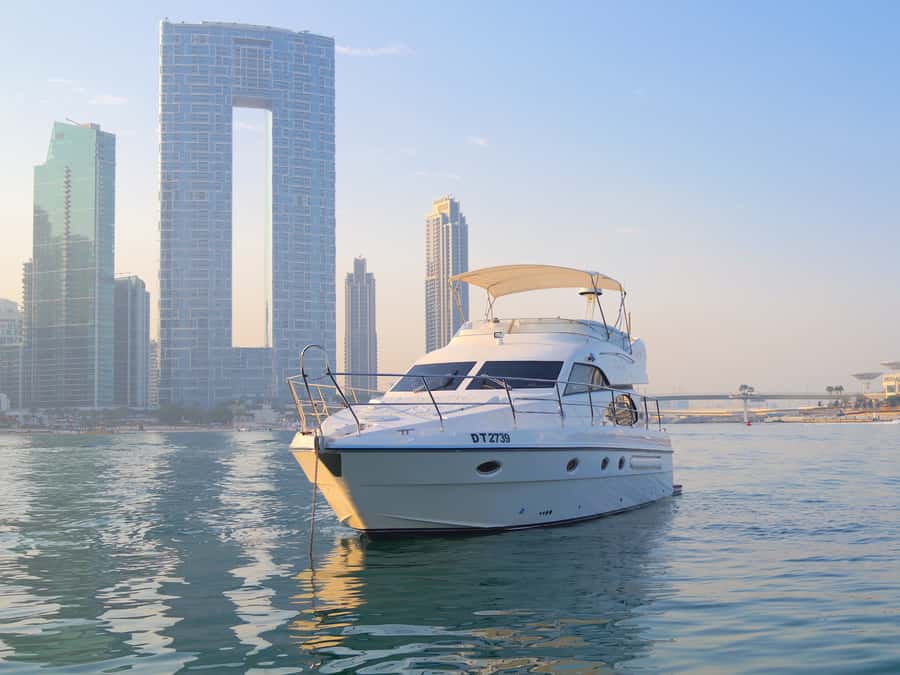 Dubai: Luxury Private 50 FT Yacht Cruise + Optional Sushi - Sunset, swimming, and the best way to use the deck
