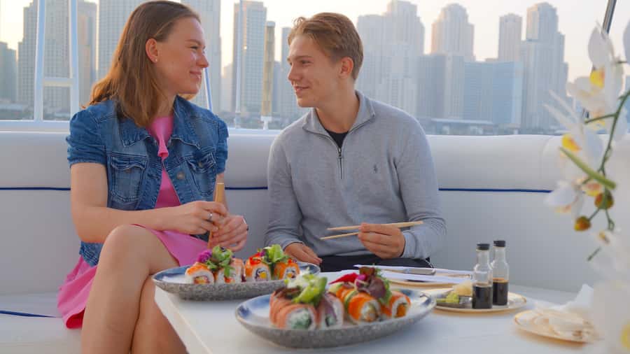 Dubai: Luxury Private 50 FT Yacht Cruise + Optional Sushi - What two hours on the 50-foot yacht feels like