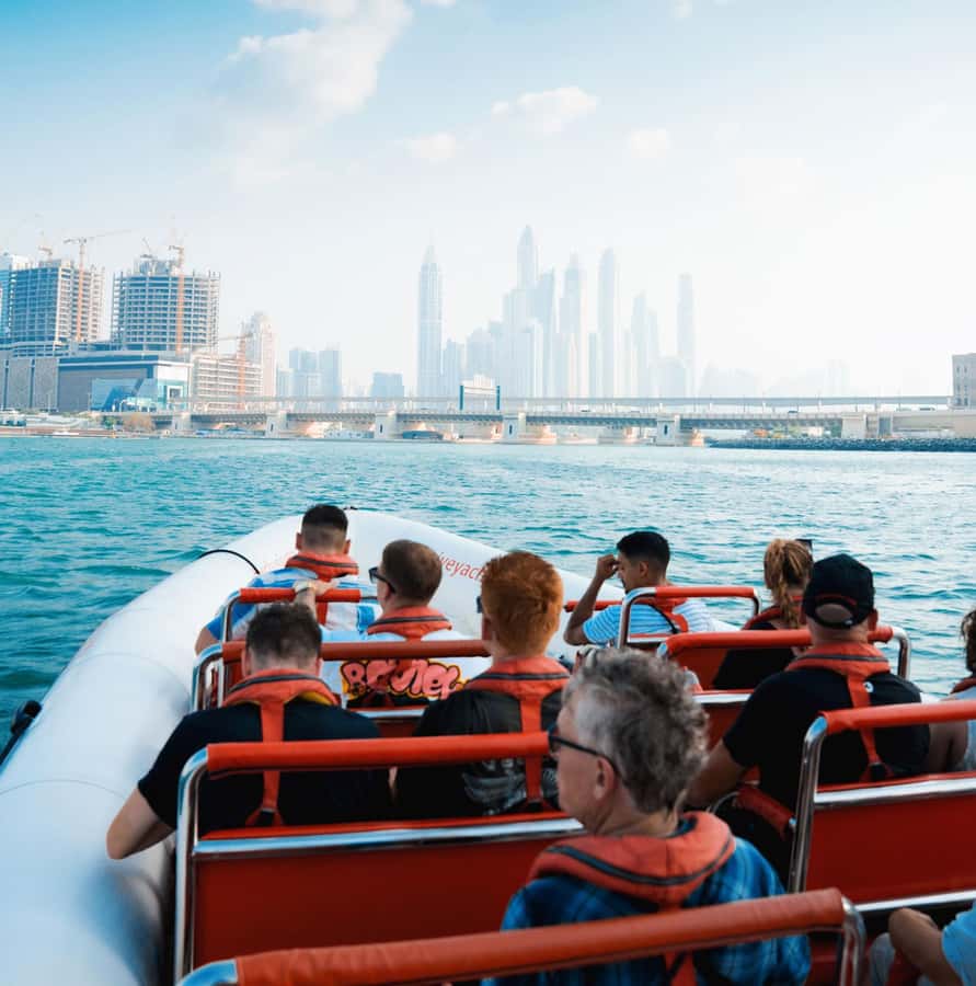 Dubai: Marina, Atlantis, Palm & Burj Al Arab Speedboat Tour - Palm Jumeirah from the water