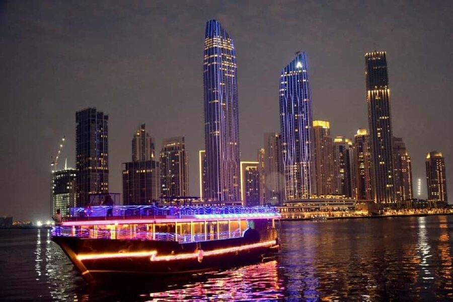 Dubai Marina Dhow Cruise: Dinner Buffet & Live Entertainment - A two-hour view of Dubai Marina after dark
