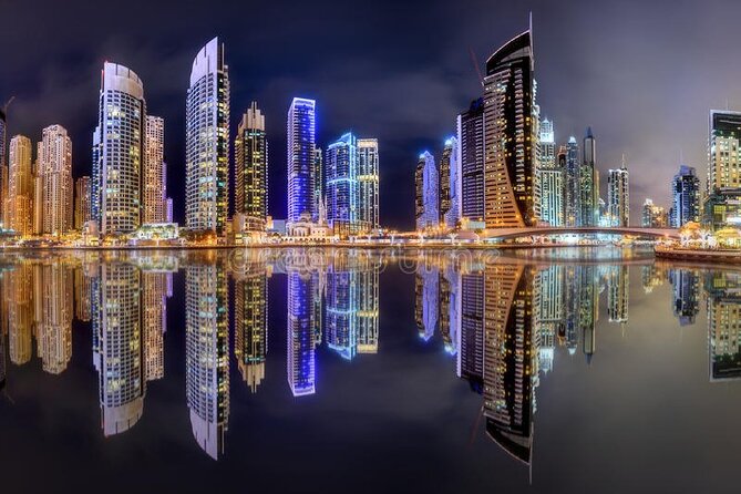Dubai Marina Dhow Cruise Including Pick Up & DROP OFF SHARING - Dubai Marina after dark