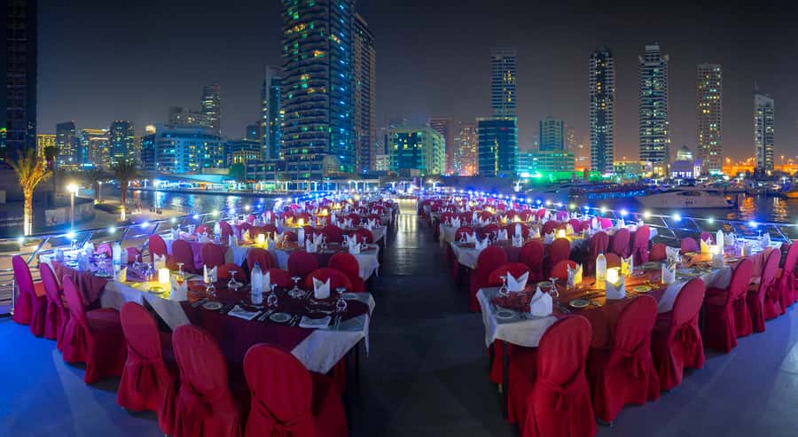 Dubai: Marina Luxury Dhow Dinner Cruise - A slow look at Dubai Marina from a wooden dhow