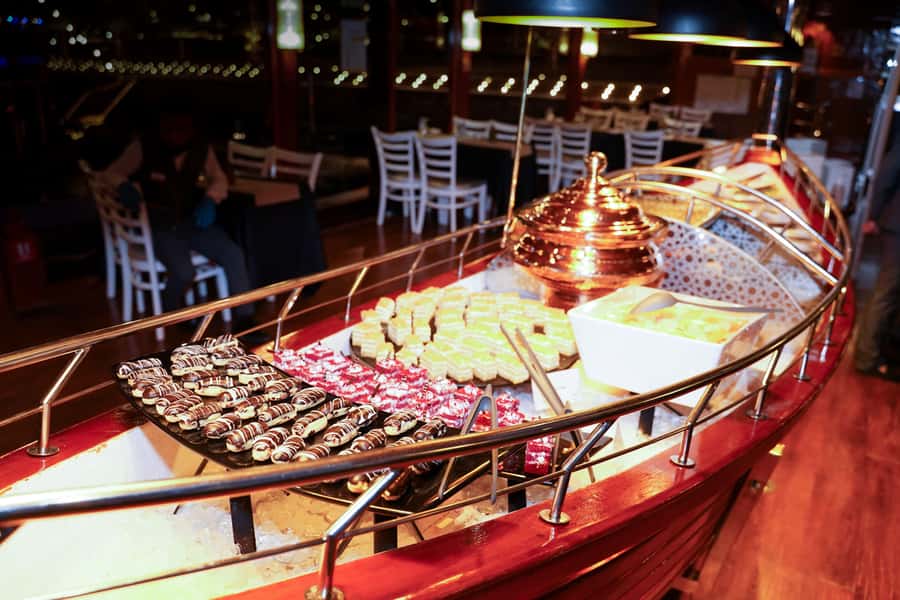Dubai: Marina Luxury Dhow Dinner Cruise - Sailing past Ain Dubai, JBR, and Cayan Tower