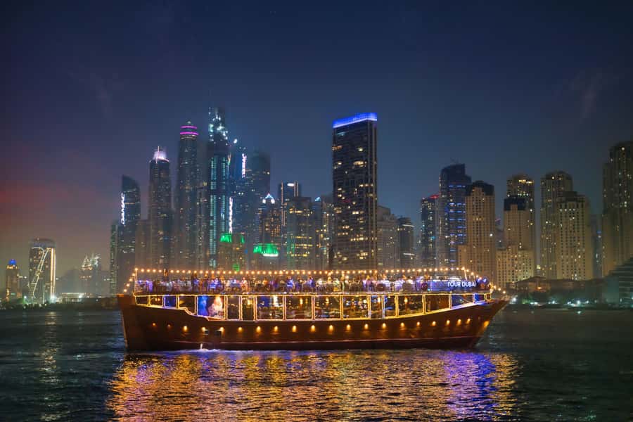Dubai: Marina Luxury Dhow Dinner Cruise - What the $108 price really covers