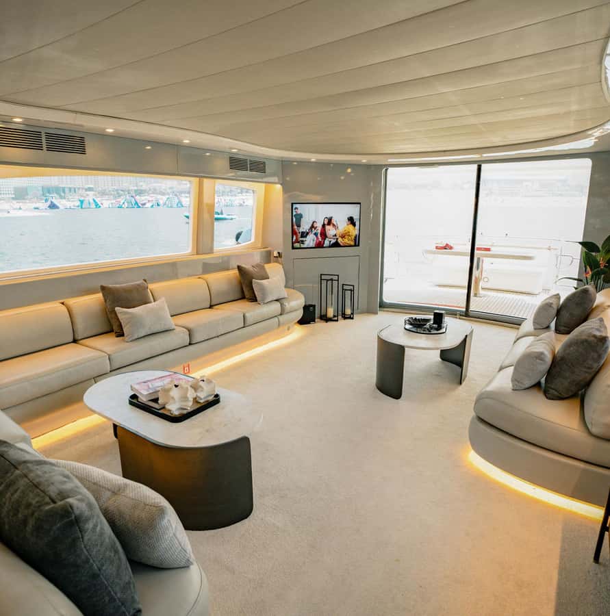 Dubai Marina: Luxury Yacht Tour with Breakfast or BBQ Option - What the boat feels like during the cruise